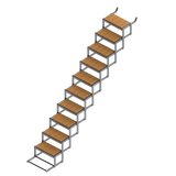 10 Step Bow to Beach Boat Ladder with teak PE/EVA foam treads