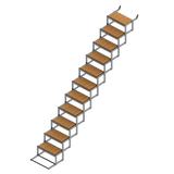 11 Step Bow to Beach Boat Ladder with teak PE/EVA foam treads