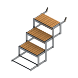 3 Step Bow to Beach Boat Ladder with teak PE/EVA foam treads