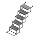5-Step Bow to Beach Boat Ladder with Grey PE/EVA Foam Treads