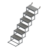 6-Step Bow to Beach Boat Ladder with Grey PE/EVA Foam Treads