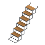 6 Step Bow to Beach Boat Ladder with teak PE/EVA foam treads