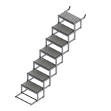 7-Step Bow to Beach Boat Ladder with Grey PE/EVA Foam Treads