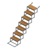 7 Step Bow to Beach Boat Ladder with teak PE/EVA foam treads
