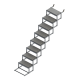 8 Step Bow to Beach Boat Ladder with grey PE/EVA foam treads