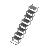 8 Step Bow to Beach Boat Ladder Extended