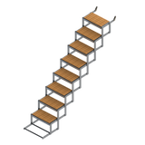 8-Step Bow to Beach Ladder with Teak PE/EVA Foam
