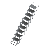 9 Step Bow to Beach Boat Ladder extended